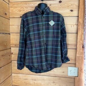 My Favourite Oxford Shirt Mens Large Green‎ Navy Plaid 58 Scotch and Soda